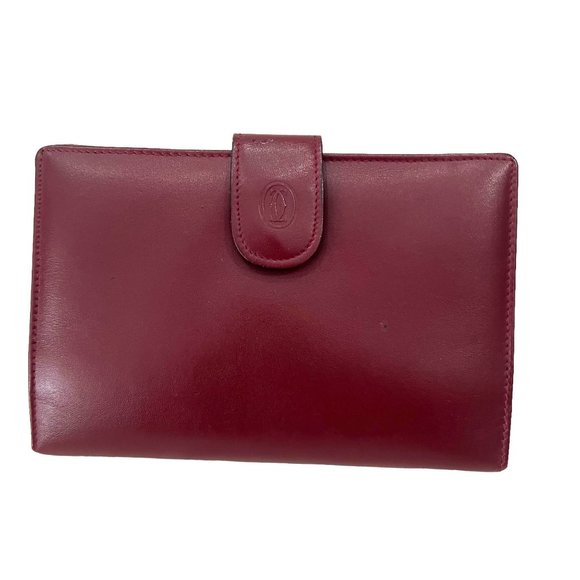 Cartier Handbags - CARTIER: Burgundy, Leather Double C Logo Agenda/Wallet #2449